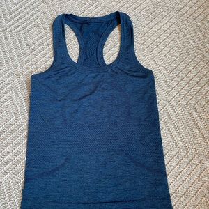 Navy Lululemon racerback tank top. Size 0 race length
